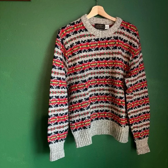 Vintage Eddie Bauer Ragg Wool Fairisle Sweater size XL - Picture 2 of 8